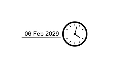 New year calendar clock icon illustration. Calendar date and time schedule. Timer clock symbol.