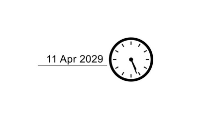 New year calendar clock icon illustration. Calendar date and time schedule. Timer clock symbol.