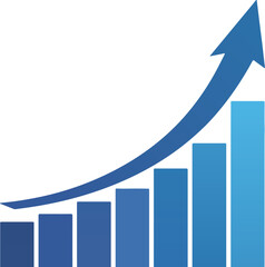 Business Growth and Progress Chart with Upward Trend Arrow