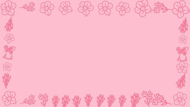 Seamless pattern with hand drawn sketches of beauty flowers. suitable for backgrounds, branding, digital content, and videos