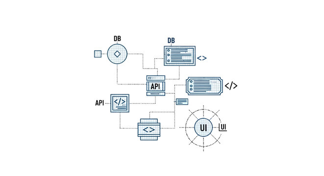 Flowchart diagram with various symbols.