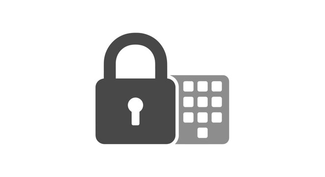Padlock and Keypad Security Icon.