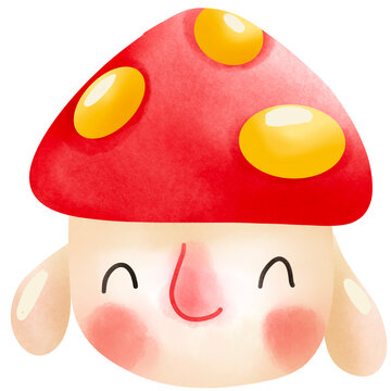 toy mushroom house on white background