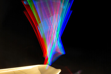 Long camera exposures of artificial light sources at night