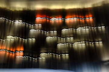 Long camera exposures of artificial light sources at night