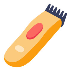portable modern hair trimmer barber cut flat color vector illustration template design