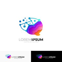 Brain logo with colorful and intelligent thinking ability. technology logos