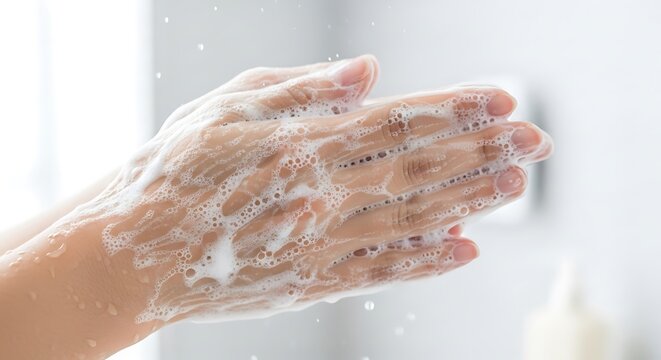 Effective handwashing demonstration for germ prevention and wellness care