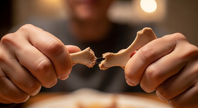 Two hands holding broken cookie pieces.