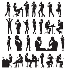 Fototapeta premium Black item Long distance Silhouette Vector, High Quality Illustration on White Background
