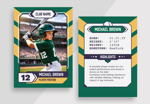 Baseball Player Trading Card Template