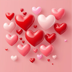 red hearts background