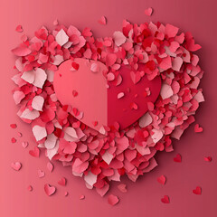 red heart on a pink background