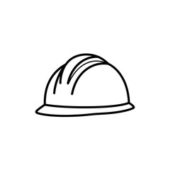 Fototapeta premium Line Drawing of a Safety Helmet for Construction or Industrial Work