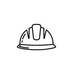 Fototapeta premium Minimalist Line Drawing of a Construction Helmet for Safety and Work Safety Concepts