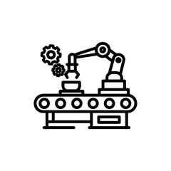 Fototapeta premium Industrial Robotic Arm Manufacturing Line for Automated Production Processes