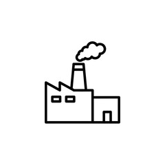 Obraz premium Minimalist Line Drawing of Factory Emitting Smoke for Industrial Concept