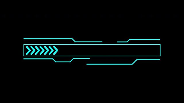 Loading data HUD on a black background suitable for website banners, social media posts, digital marketing materials, presentations.