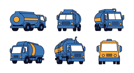 Fototapeta premium Fuel Truck Line art creative abstract smooth illustration