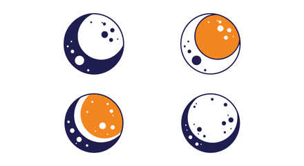 Full Moon Line art color illustration creative abstract vector © MDIlius