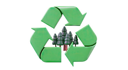 Recycling Symbol with Forest Inside