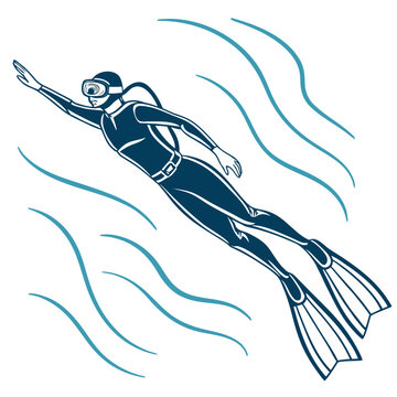 free-diver-vector-art-isolated-on-pure-white-backg.eps