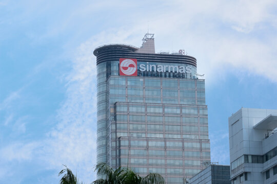 Jakarta, Indonesia &ndash; February 12, 2026: The Sinarmas signage and logo type.