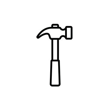 Minimalist Icon of a Hammer Representing Tools and Construction