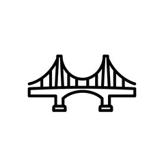 Minimalist Line Drawing of a Suspended Bridge for Modern Architecture Design