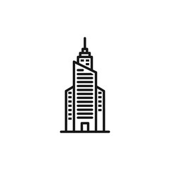 Obraz premium Iconic Skyscraper Building Silhouette for Urban Architecture and Cityscape Designs