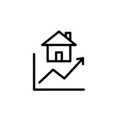 Obraz premium Real Estate Growth and Market Trends Illustration Showing a House and Upward Arrow