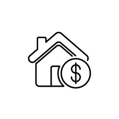 Obraz premium Real Estate Investment Concept with House and Dollar Coin Illustration