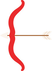 Red bow with arrow, Archer a bow to take aim illustration