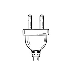 Obraz premium Simple Electric Power Plug Illustration for Electrical and Technology Themes