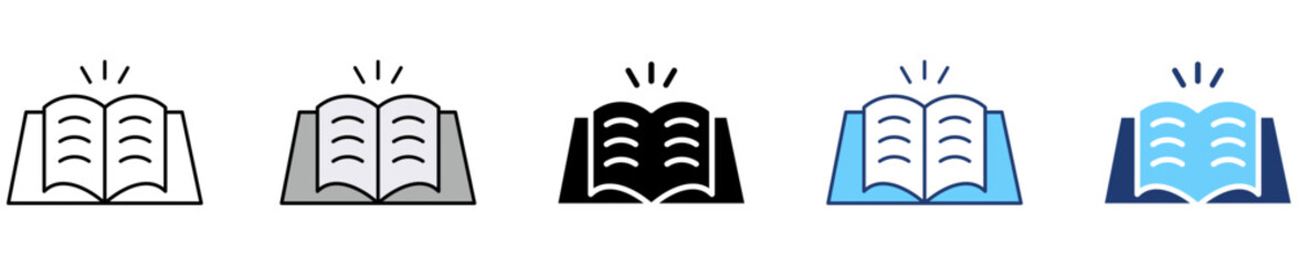 Obraz premium book. Icon set multiple style collection