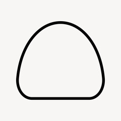 Minimalist abstract rounded shape vector