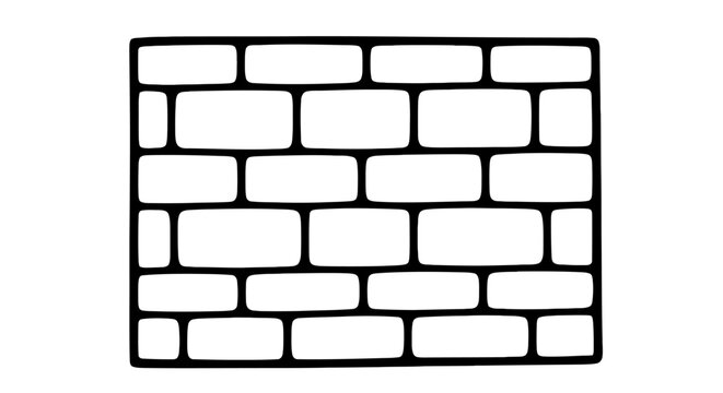Close-up of Black and White Brick Wall with Detailed Texture and Pattern