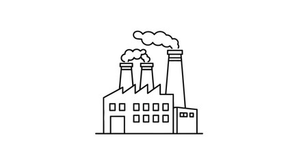 Obraz premium Industrial Factory With Emission Chimneys and Smoke Pollution Scene