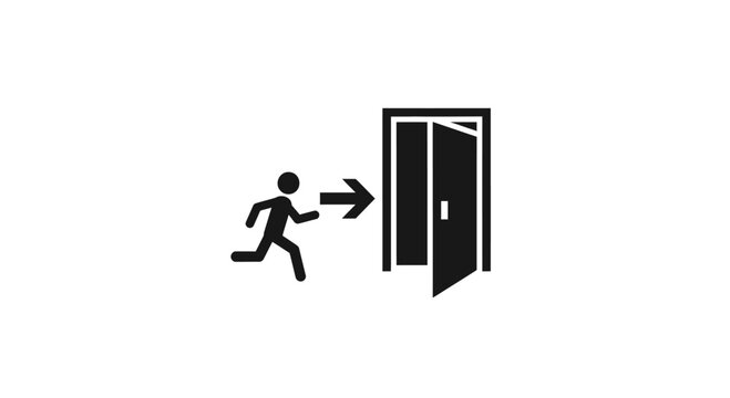 Person Running Towards Open Doorway.