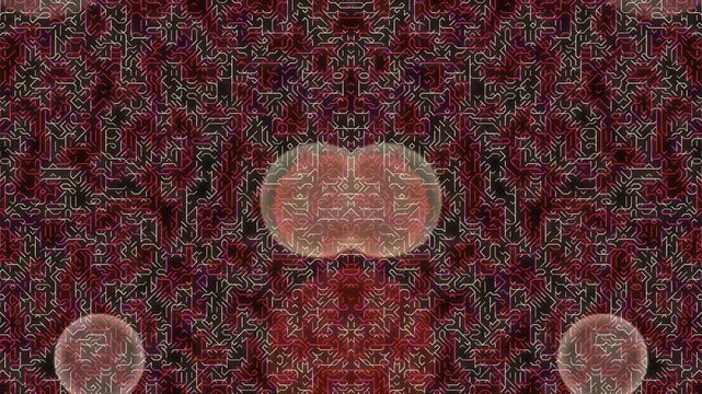 Abstract Red Pattern with Circular Shapes.