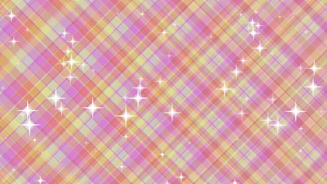Pastel Plaid Pattern with Sparkling Stars.