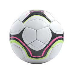 Modern Soccer Ball Isolated on Black Background, Professional Football Equipment PNG