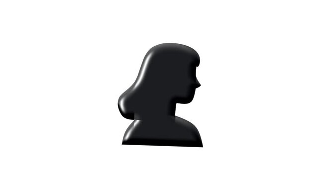 2D Animated Female Silhouette for Profile Placeholder Icon