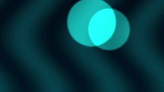 Teal and black wavy patterns with overlapping circles in upper left