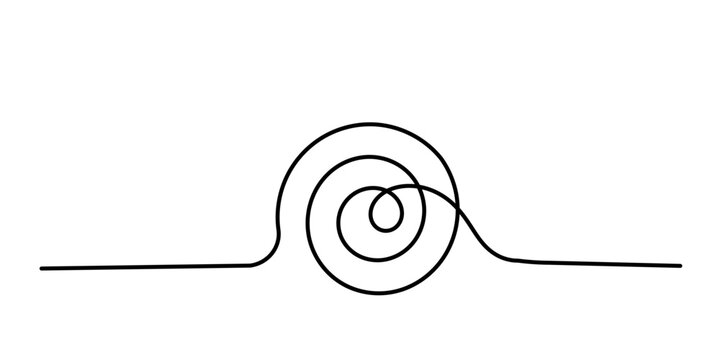 circular pattern lines. single line spiral art in white background