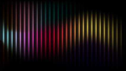 Colorful Neon Light Spectrum Bars on Dark Background with Vibrant Glow Effect