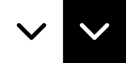 矢印 下向き 下 下降 指示記号 ポインタ シンプル アイコン (ベクター)