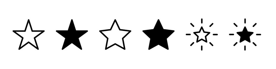 Obraz premium A simple star icon set that can be used for evaluation and ranking (vector)
