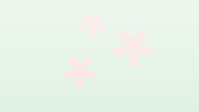 Pink flowers arranged diagonally on soft green background