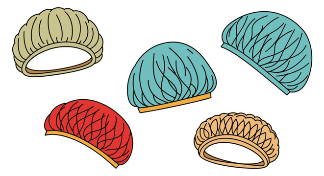 Hair Net Line art dynamic smooth color illustration